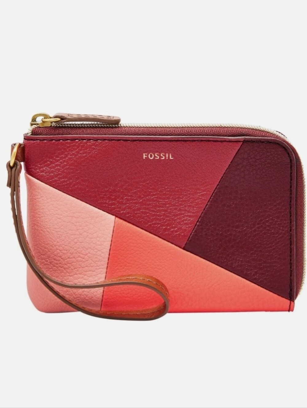 FOSSIL NWT Jayda Colorblock Corner Zip Wristlet Wallet